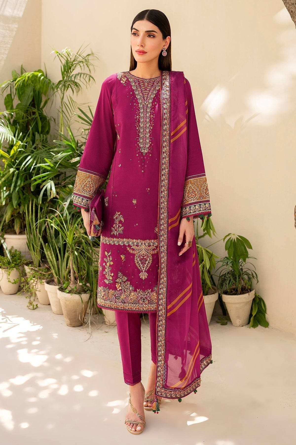 Jazmin | Irish Lawn SS 24 | D10 - Pakistani Designer Dress - by Jazmin | Type: Luxury - 100% Original at Saira Sultan