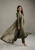 Zarqash | Silk Edit | ZQS 006 ARIA M Olive Green Raw Silk