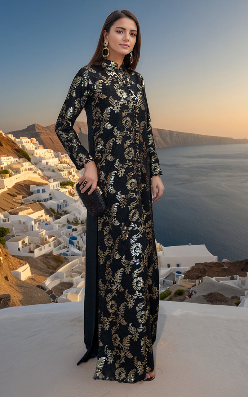 Threads and Motifs | Formal Dresses 25 | Chiffon Embroidered Jacket with Embroidered Trouser - Pakistani Designer Dress - by Threads and Motifs - Type : Ladies Clothes - 100% Original at Saira Sultan