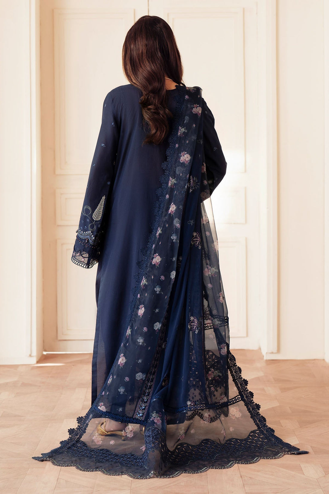 Nureh | Feya Eid Collection | FE-09 XS Navy Blue Lawn