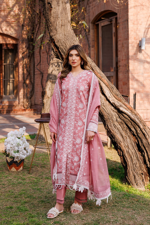 Farasha | Dastoor Embroidered Lawn SS24 | PEARL MIST -  Farasha Luxury -  Saira Sultan