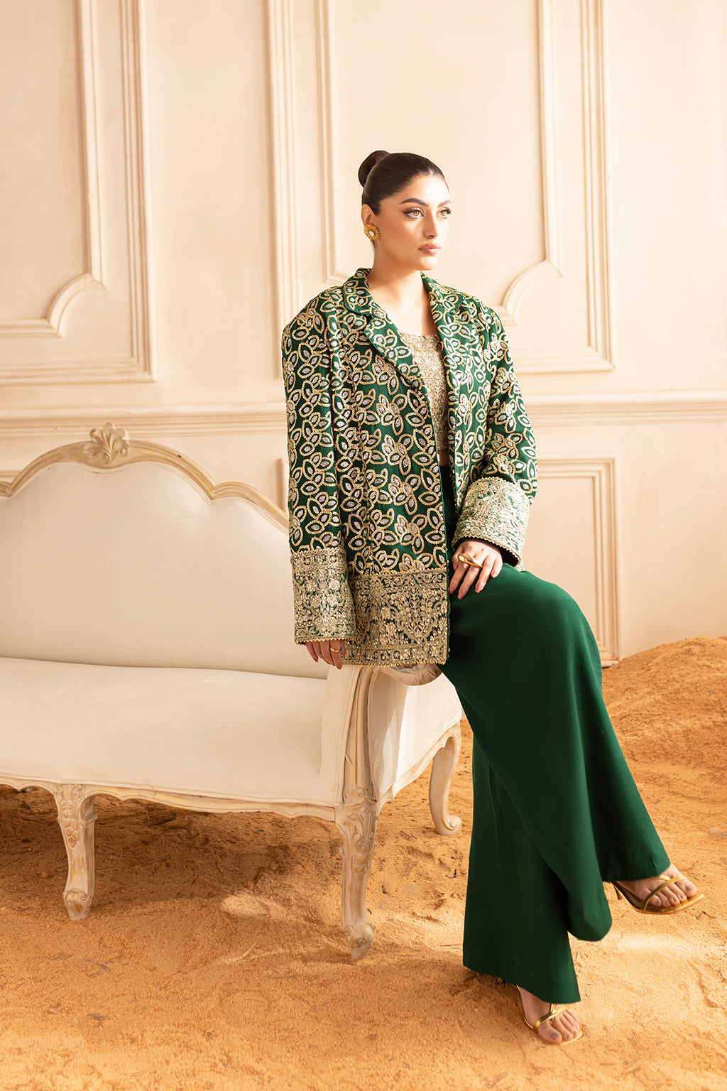 Vanya | Marlene Formals | ML-04 XL Dark Green Chiffon