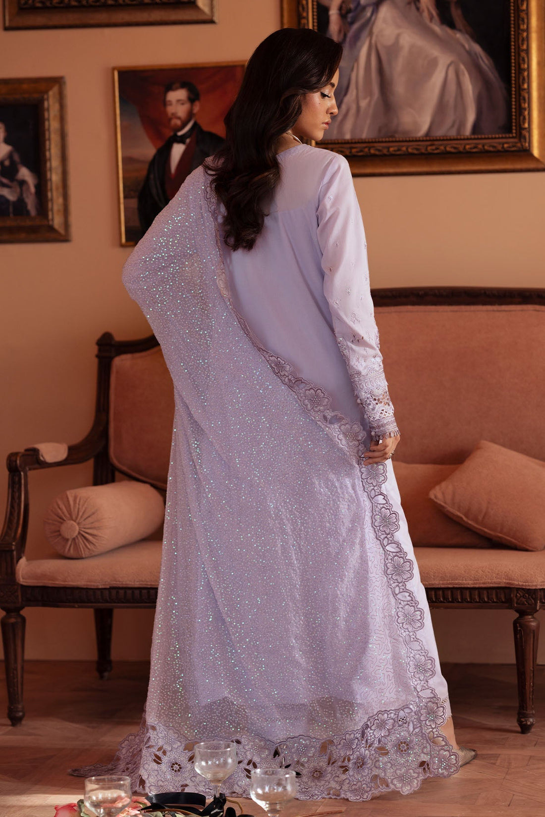 Nureh | Feya Eid Collection | FE-08 XS Light Lavender Lawn