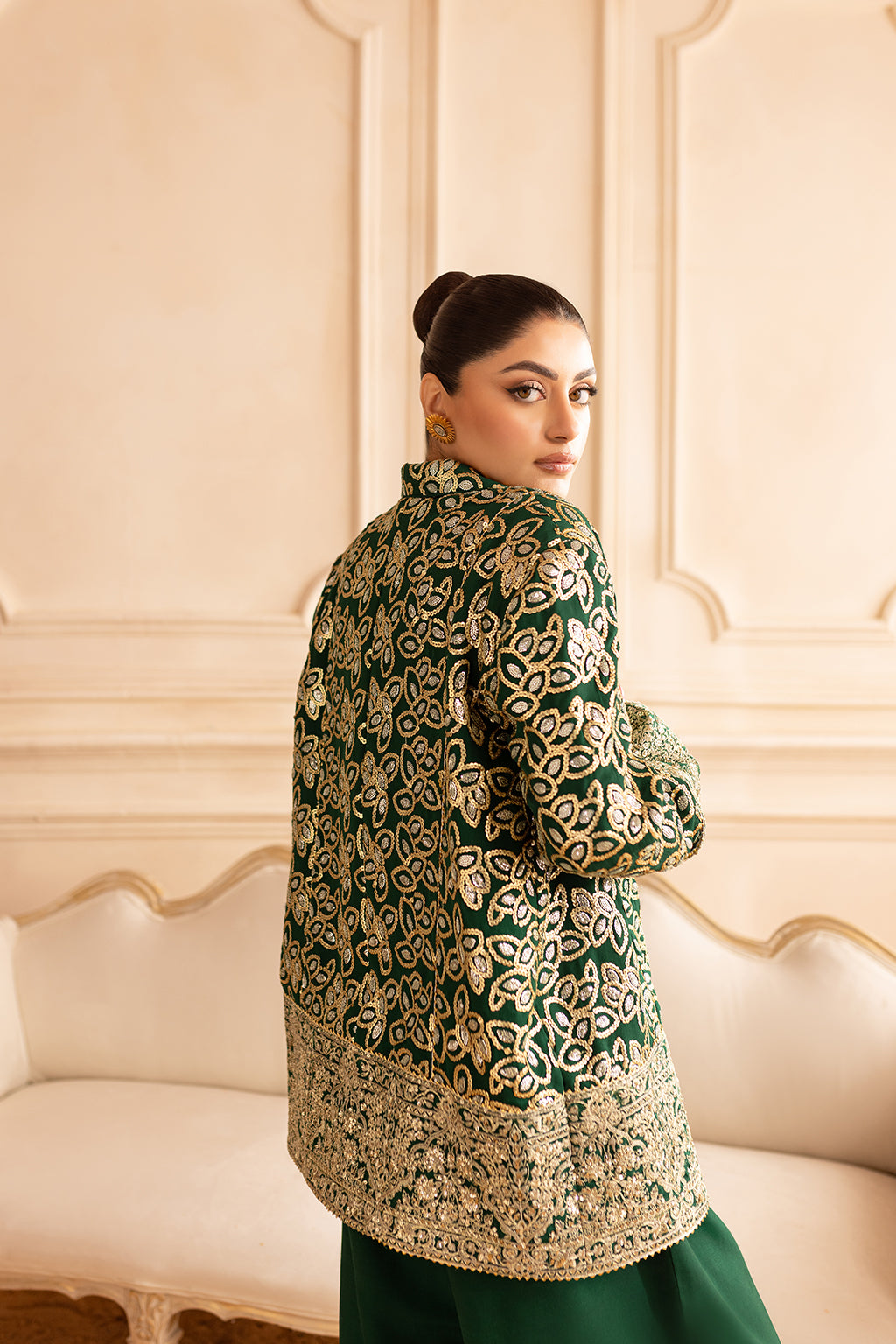 Vanya | Marlene Formals | ML-04 L Dark Green Chiffon