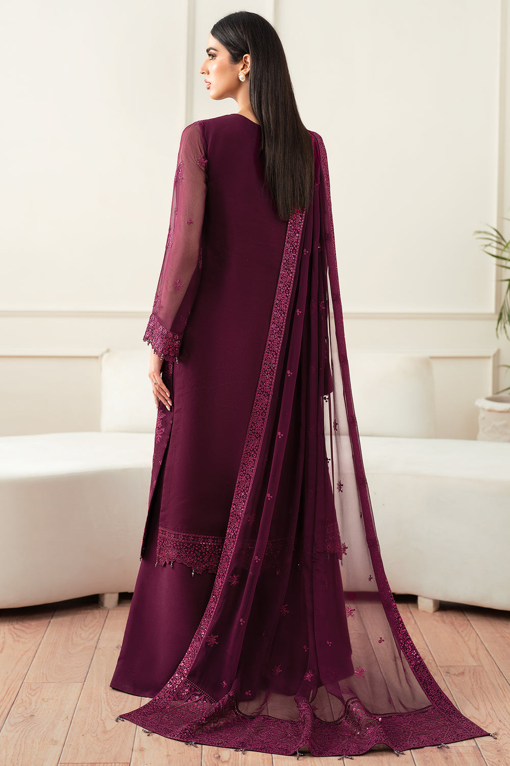 Farasha | Essence Formals 25 | Regal Violet - Pakistani Designer Dress - by Farasha - Type : Ladies Clothes - 100% Original at Saira Sultan