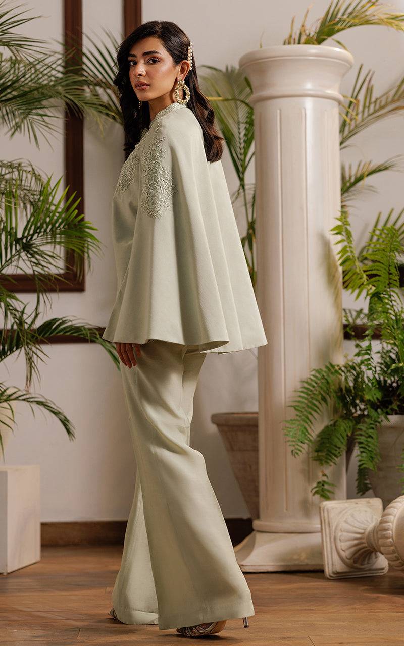 Threads and Motifs | Formal Dresses 25 | Embroidered Cape With Trouser - Pakistani Designer Dress - by Threads and Motifs - Type : Ladies Clothes - 100% Original at Saira Sultan