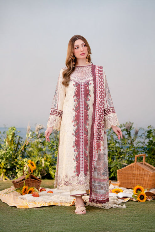 Aabyaan | Shezlin Chikankari Ramadan Edit 25 | ASENA (AR-06) XS Ivory Lawn