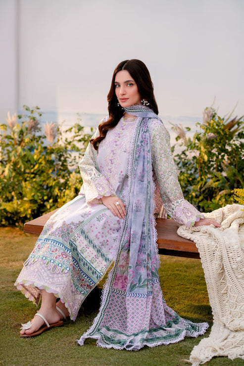 Aabyaan | Shezlin Chikankari Ramadan Edit 25 | ZEREN (AR-05) L Soft Lilac Lawn