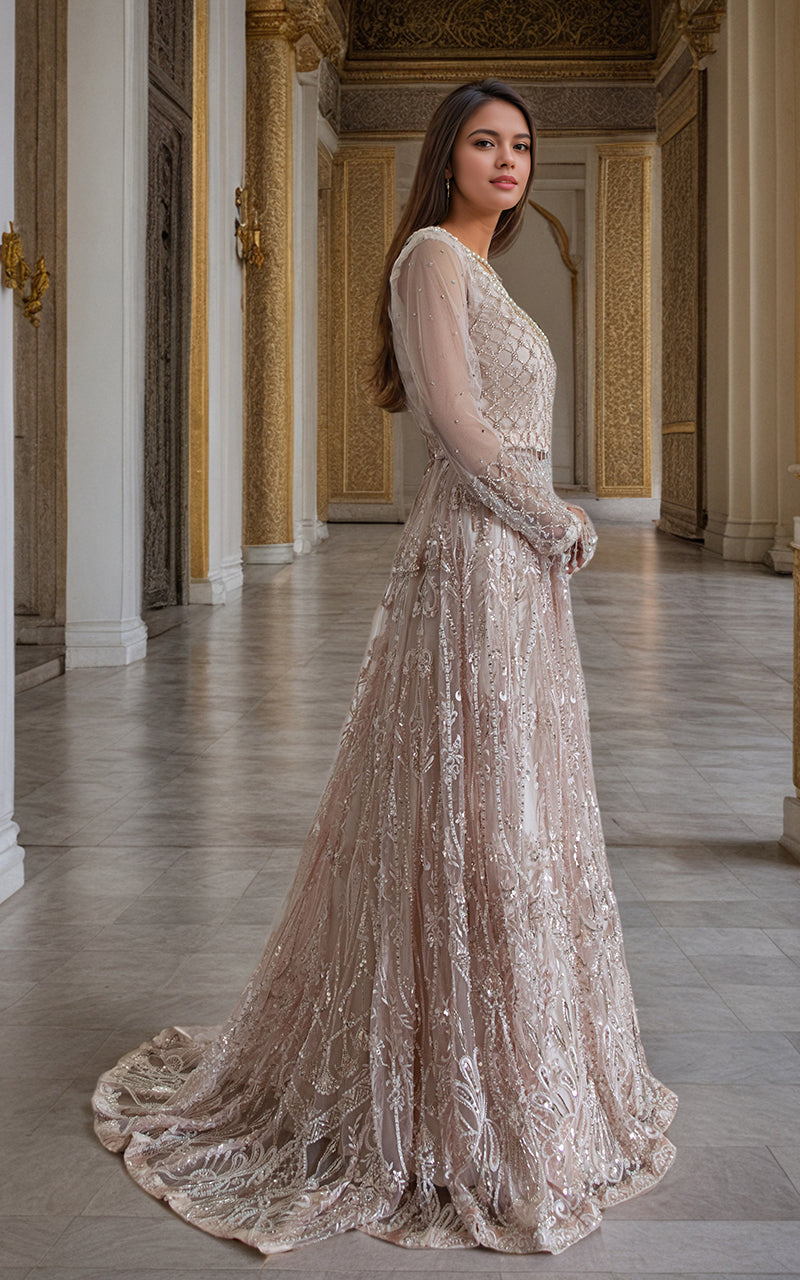 Threads and Motifs | Formal Dresses 25 | Net Cut Dana Bridal Blouse With Lehenga And Dupatta - Pakistani Designer Dress - by Threads and Motifs - Type : Ladies Clothes - 100% Original at Saira Sultan