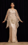Threads and Motifs | Formal Dresses 25 | Net Embroidered Cape With Tube And Skirt - Pakistani Designer Dress - by Threads and Motifs - Type : Ladies Clothes - 100% Original at Saira Sultan