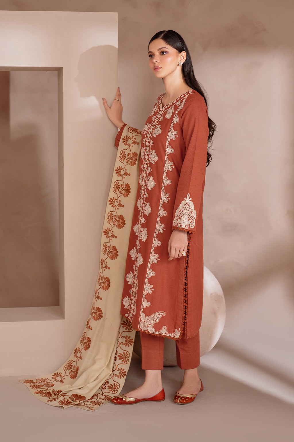 Iznik | Exclusive Winter | UE-368 L Burnt Orange Khaddar