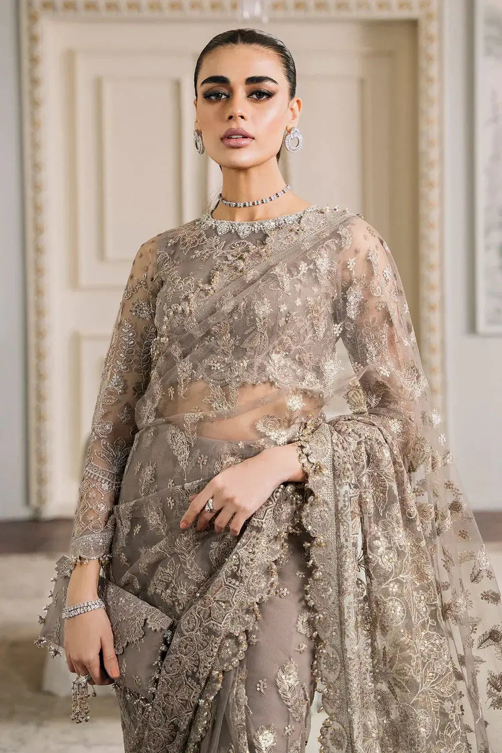 Baroque | Chantelle Embroidered Collection | CH12-06 - Pakistani Designer Dress - by Baroque | Type: Bridal - 100% Original at Saira Sultan