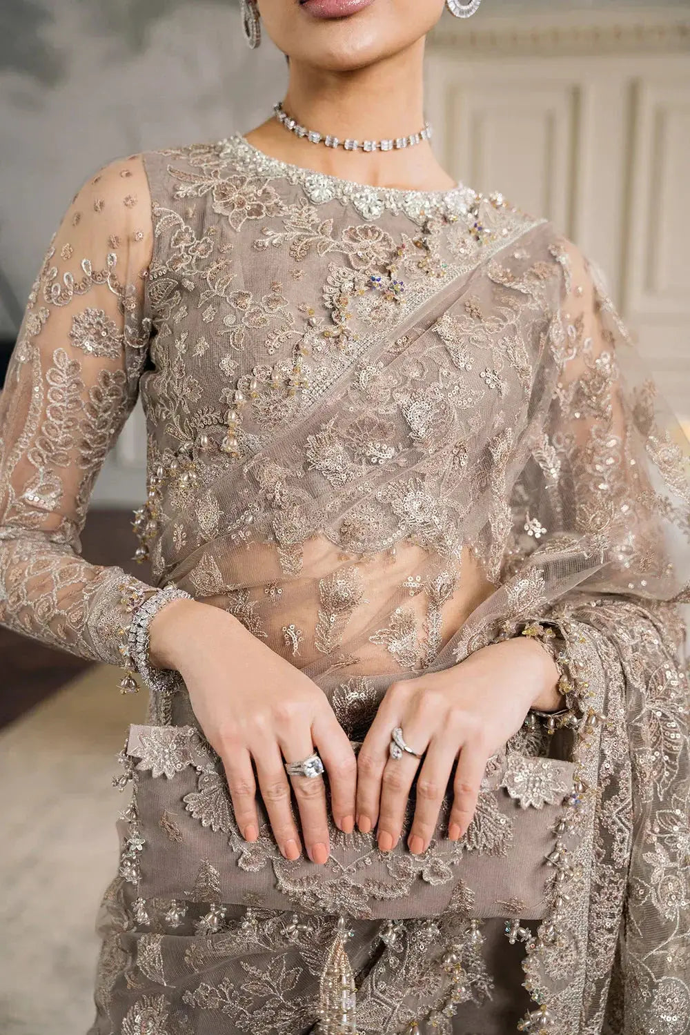 Baroque | Chantelle Embroidered Collection | CH12-06 - Pakistani Designer Dress - by Baroque | Type: Bridal - 100% Original at Saira Sultan