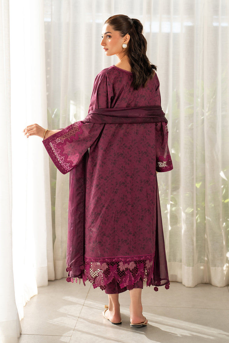 Baroque | Luxury Pret 25 | UF-4098 XS Wine Berry Lawn