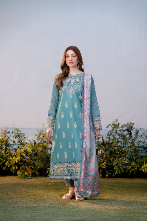 Aabyaan | Shezlin Chikankari Ramadan Edit 25 | SIBEL (AR-08) XS Teal Lawn