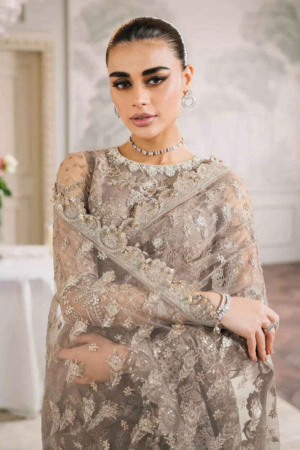 Baroque | Chantelle Embroidered Collection | CH12-06 - Pakistani Designer Dress - by Baroque | Type: Bridal - 100% Original at Saira Sultan