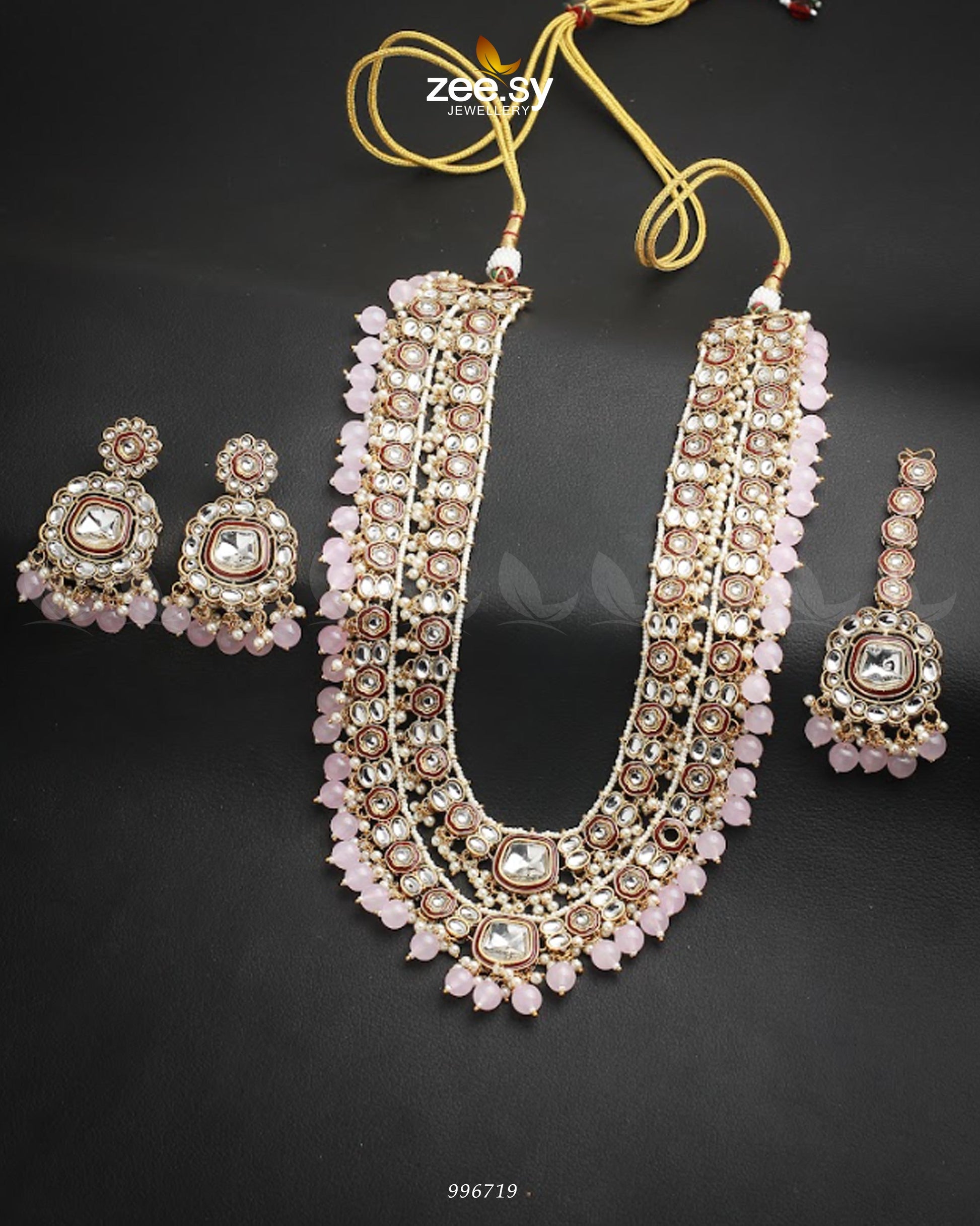 Acacia Malla Necklace Set Mint pink