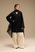 Erum Khan | Lillia Summer Edit | Night Petal XL Black Karandi