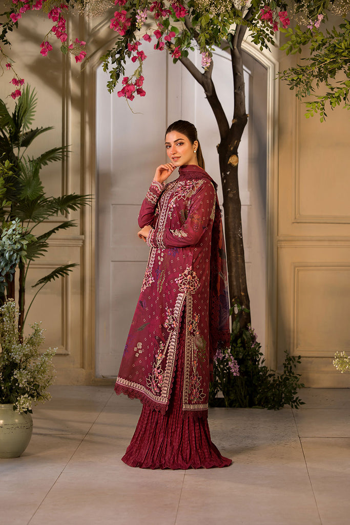 Sobia Nazir | Vital Lawn 25 | 9A XL Maroon Lawn
