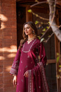 Farasha | Dastoor Embroidered Lawn SS24 | RUBY GLAM - Pakistani Designer Dress - by Farasha | Type: Luxury - 100% Original at Saira Sultan