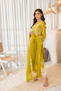Azure | Ensembles Embroidered Formals | Amber Glow L Mist Yellow Chiffon
