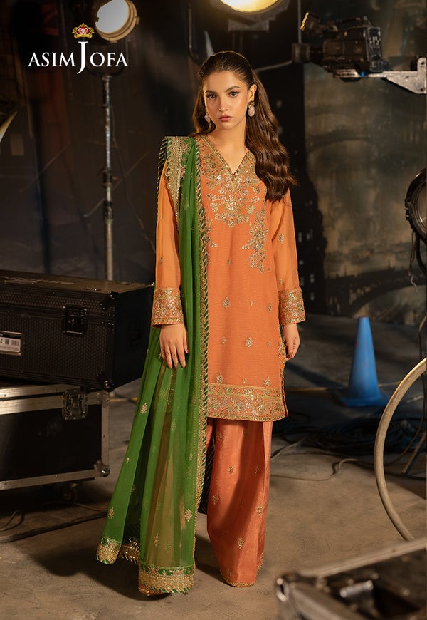 Asim Jofa | Festive Collection 25 | AJLF-03 XL Peach Chiffon