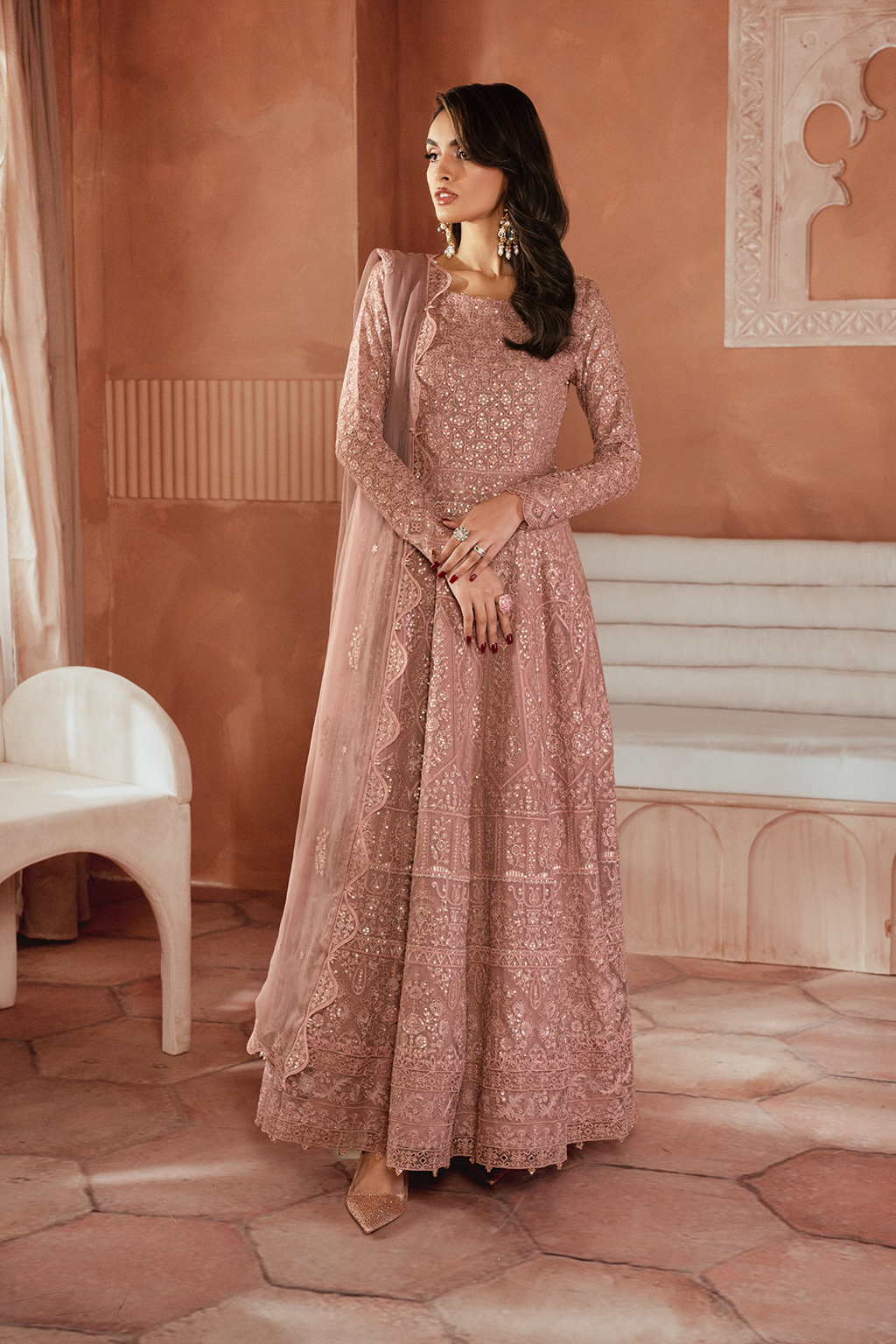 Iznik | Chiffon Kari | ICK-04 Embroidered Chiffon - Pakistani Designer Dress - by Iznik | Type: Bridal - 100% Original at Saira Sultan
