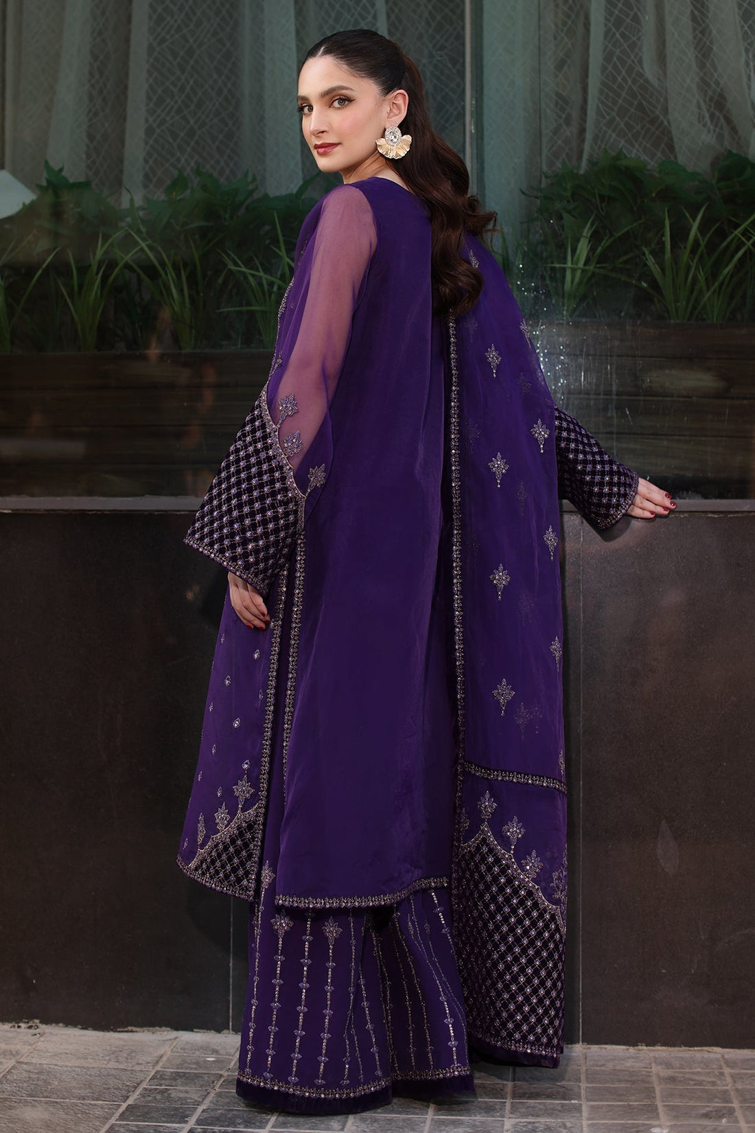 Charizma | Festive Pret | CMA-4-086 S Purple Organza