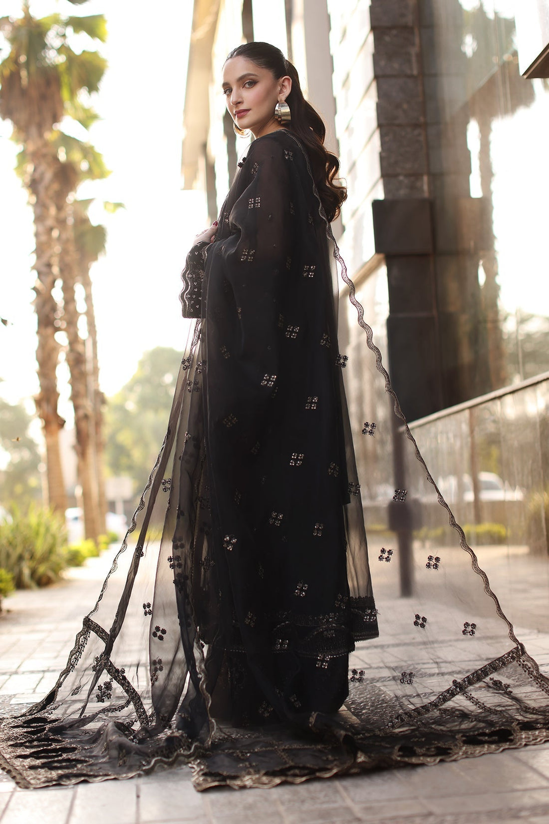Charizma | Festive Pret | CMA-4-105 S Black Organza