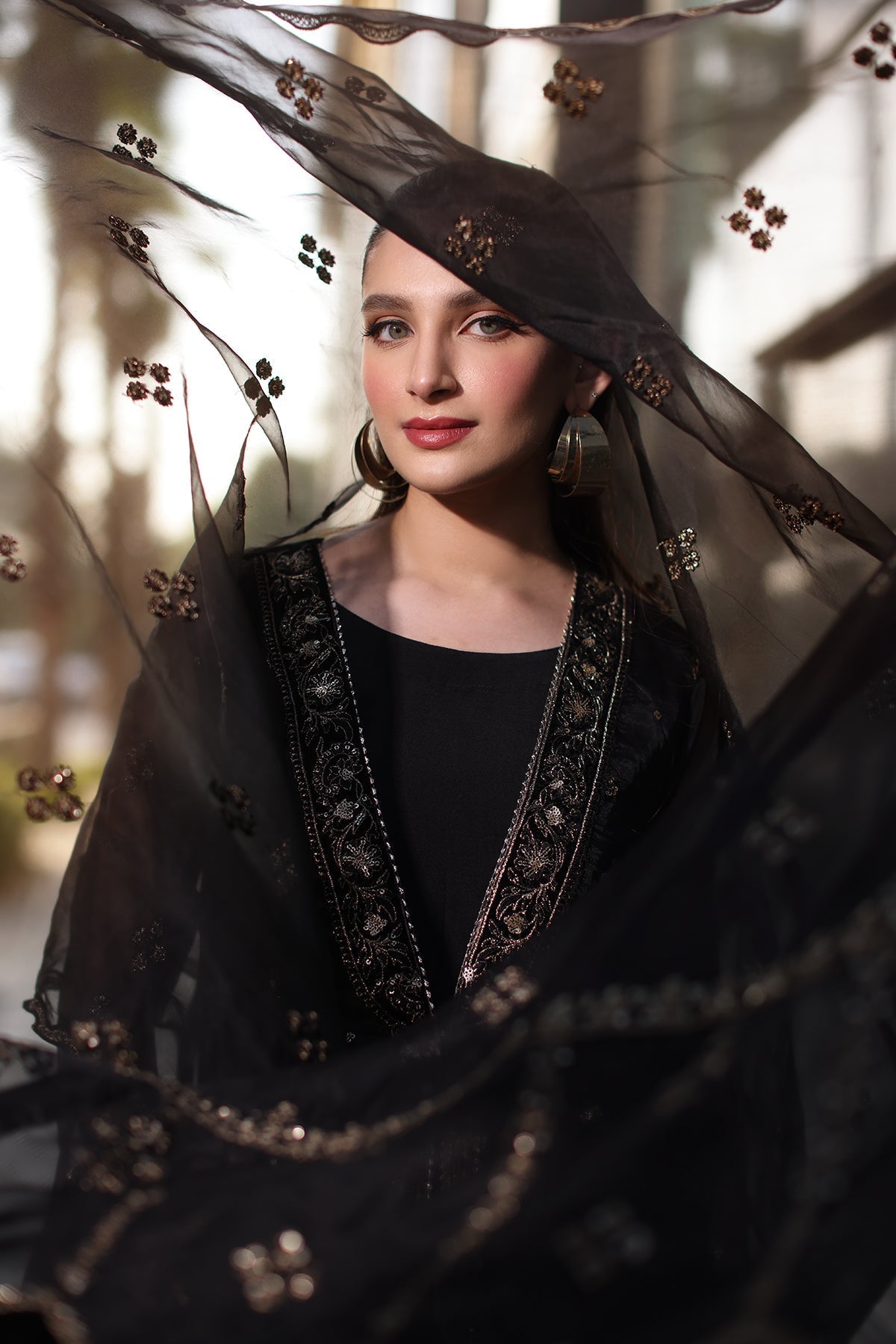Charizma | Festive Pret | CMA-4-105 L Black Organza