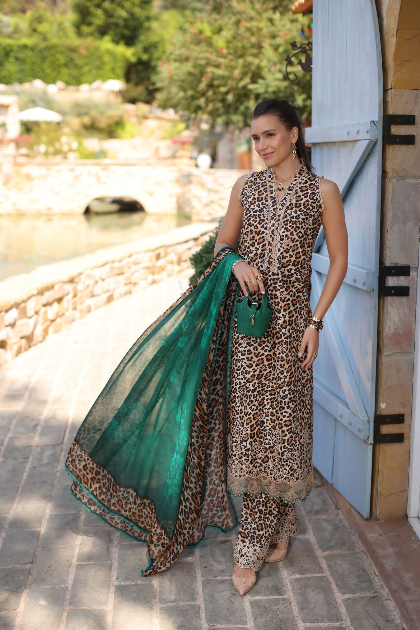 Noor by Saadia Asad | Luxe Chikankari 25 | D2-A XS Brown Lawn