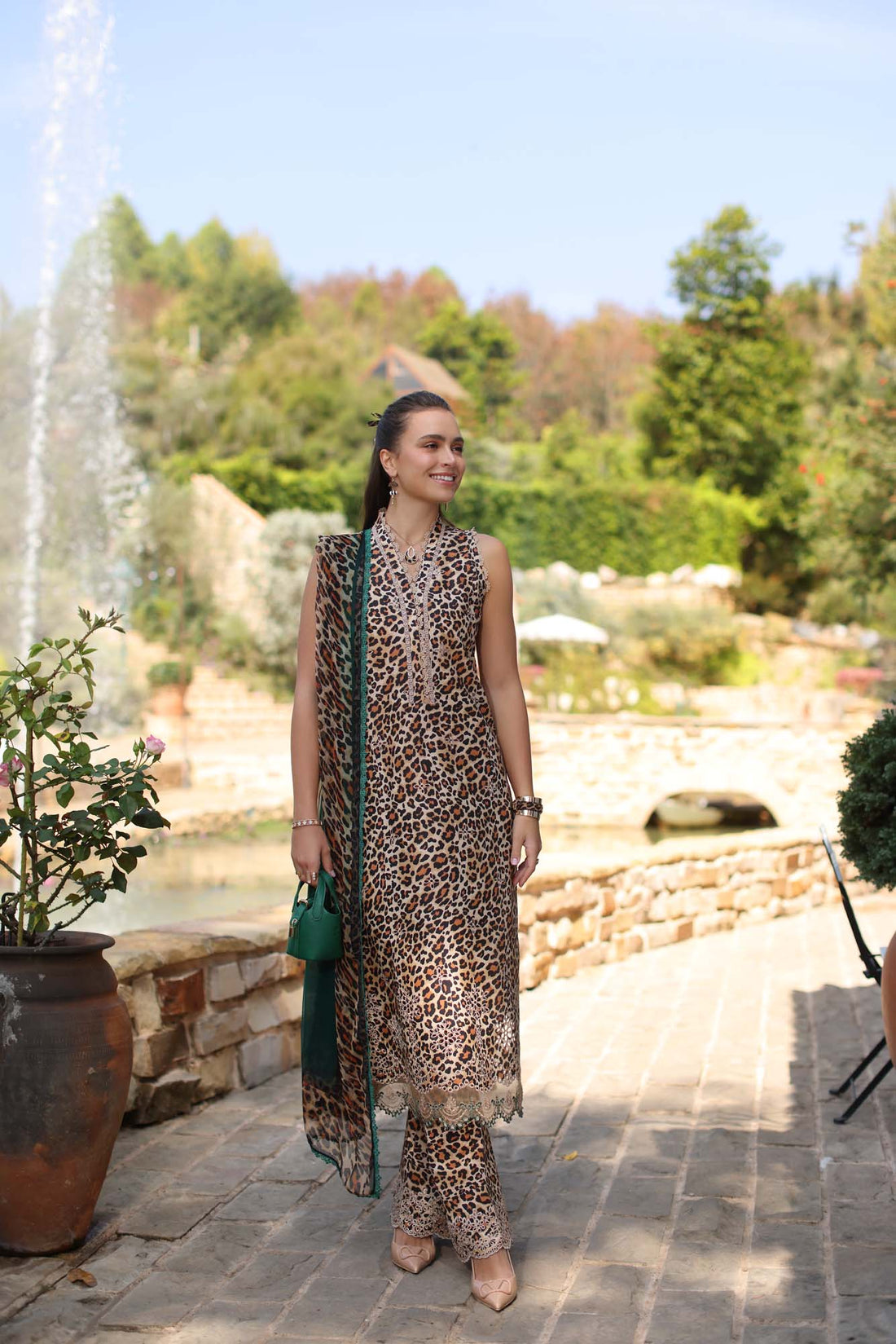 Noor by Saadia Asad | Luxe Chikankari 25 | D2-A XS Brown Lawn
