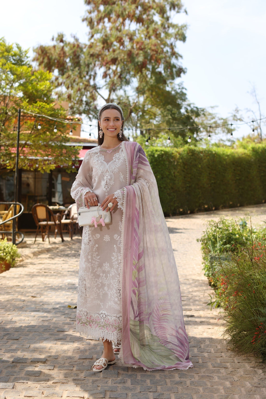Noor by Saadia Asad | Luxe Chikankari 25 | D4-A XS Off White Lawn