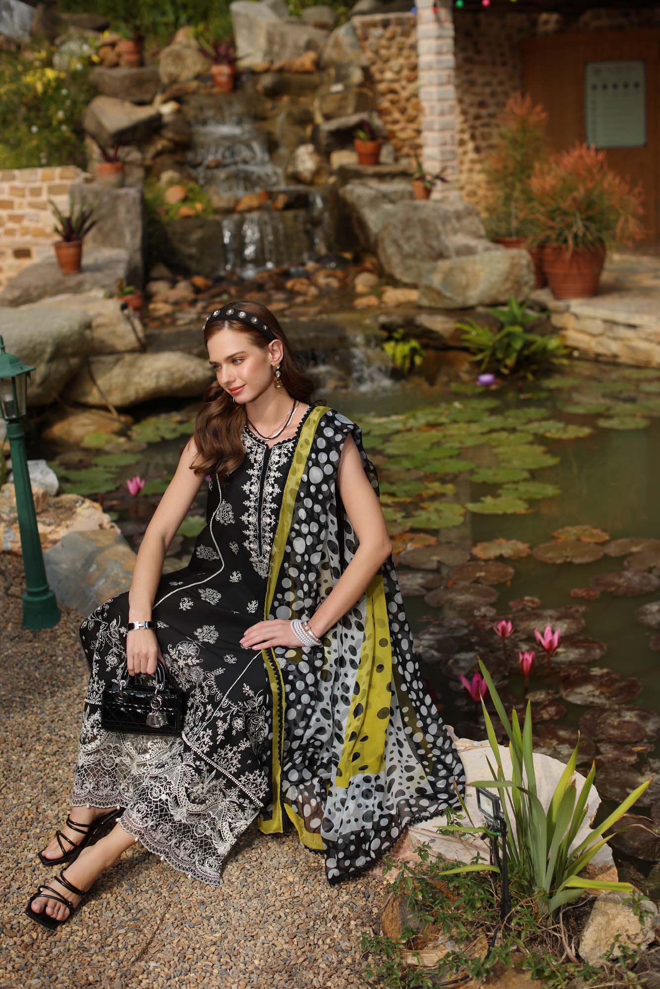 Noor by Saadia Asad | Luxe Chikankari 25 | D3-B M Black Lawn