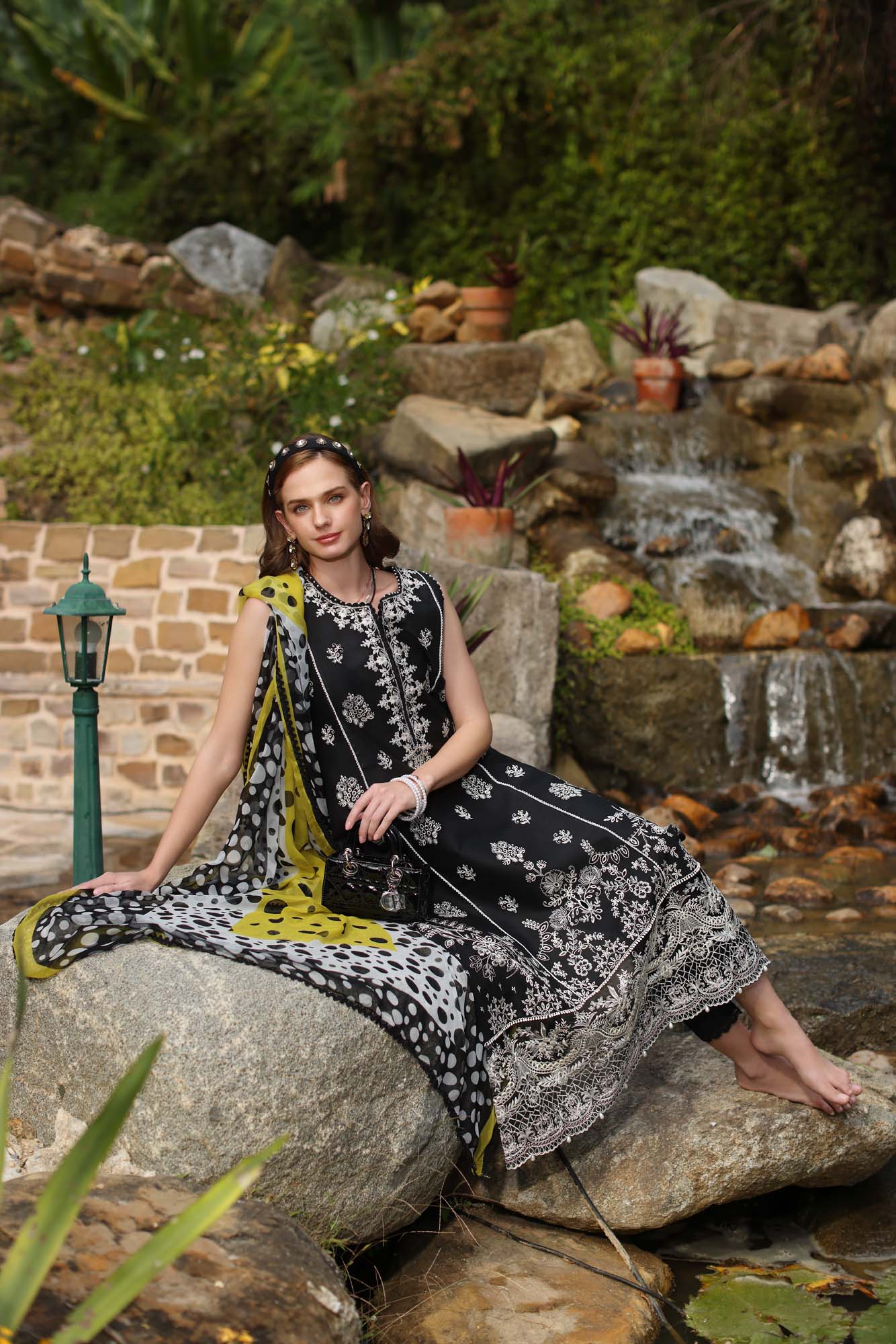 Noor by Saadia Asad | Luxe Chikankari 25 | D3-B L Black Lawn