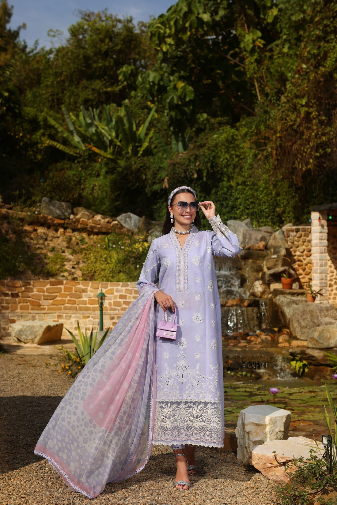 Noor by Saadia Asad | Luxe Chikankari 25 | D3-A XS Lilac Lawn