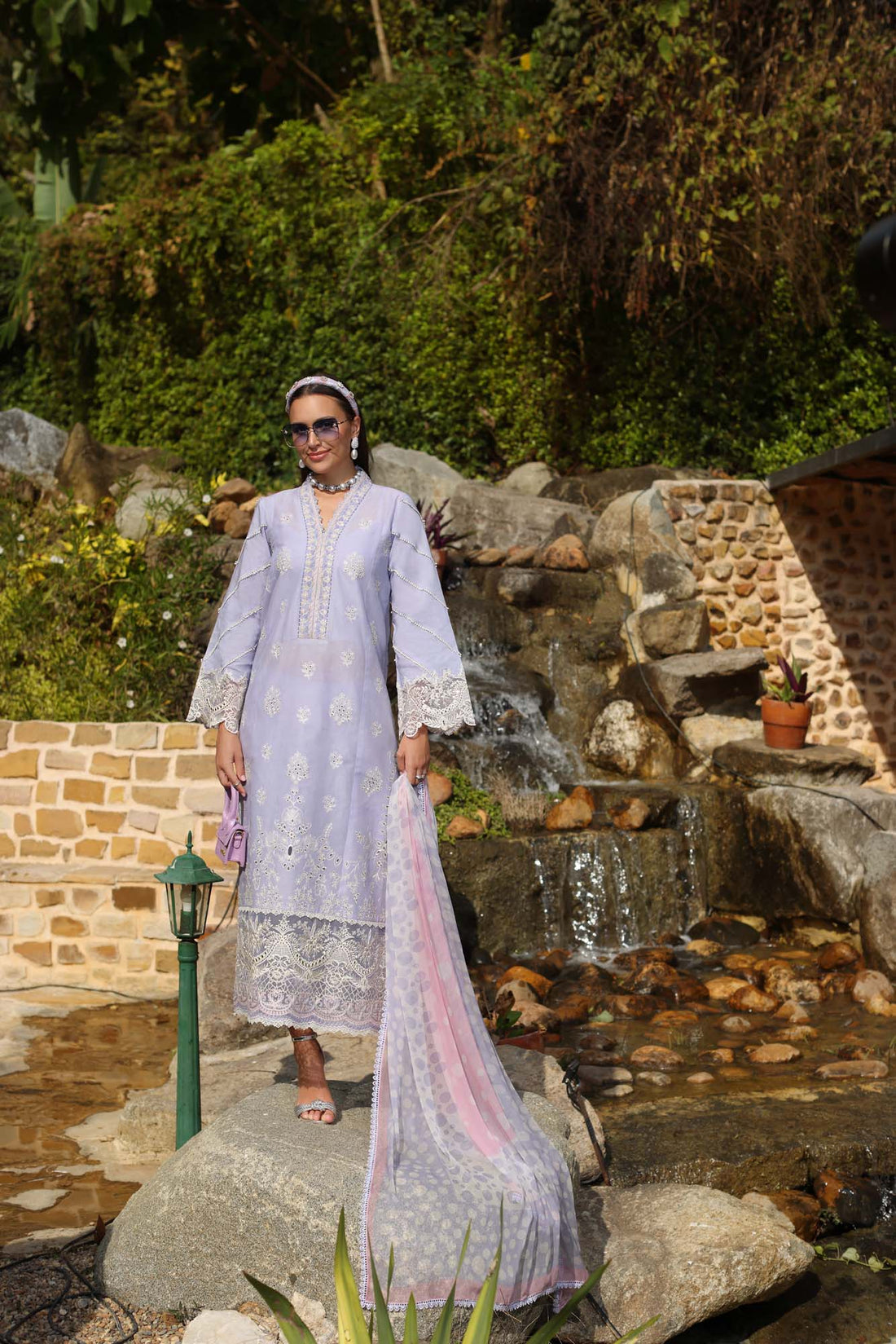Noor by Saadia Asad | Luxe Chikankari 25 | D3-A XS Lilac Lawn