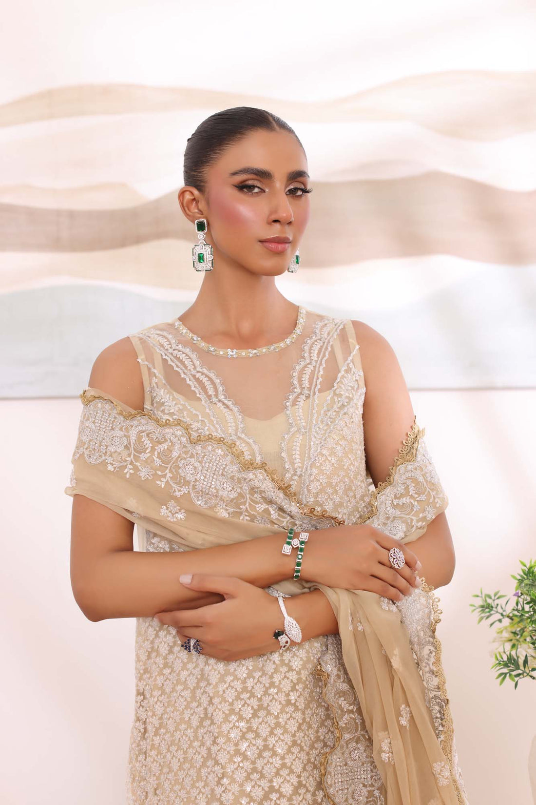 Noor by Saadia Asad | Noor Chiffon De Luxe | D1 - Pakistani Designer Dress - by Noor by Saadia Asad | Type: Formal - 100% Original at Saira Sultan