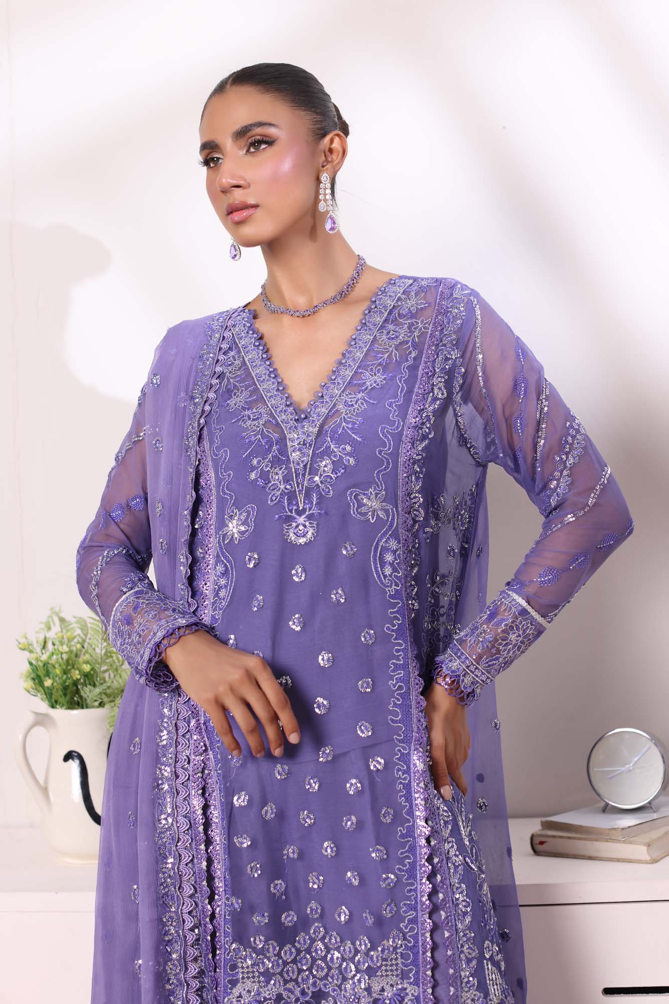 Noor by Saadia Asad | Noor Chiffon De Luxe | D2 - Pakistani Designer Dress - by Noor by Saadia Asad | Type: Formal - 100% Original at Saira Sultan