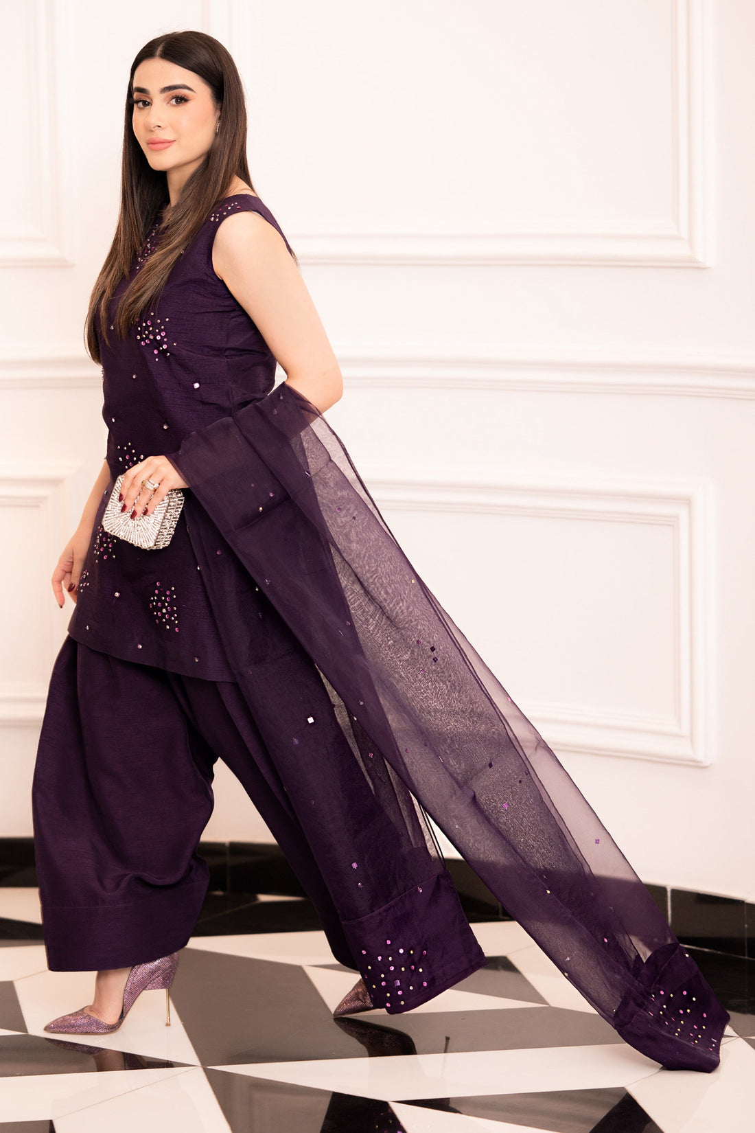 Hana | Signature Series | Amethyst Glow XS Plum Raw Silk