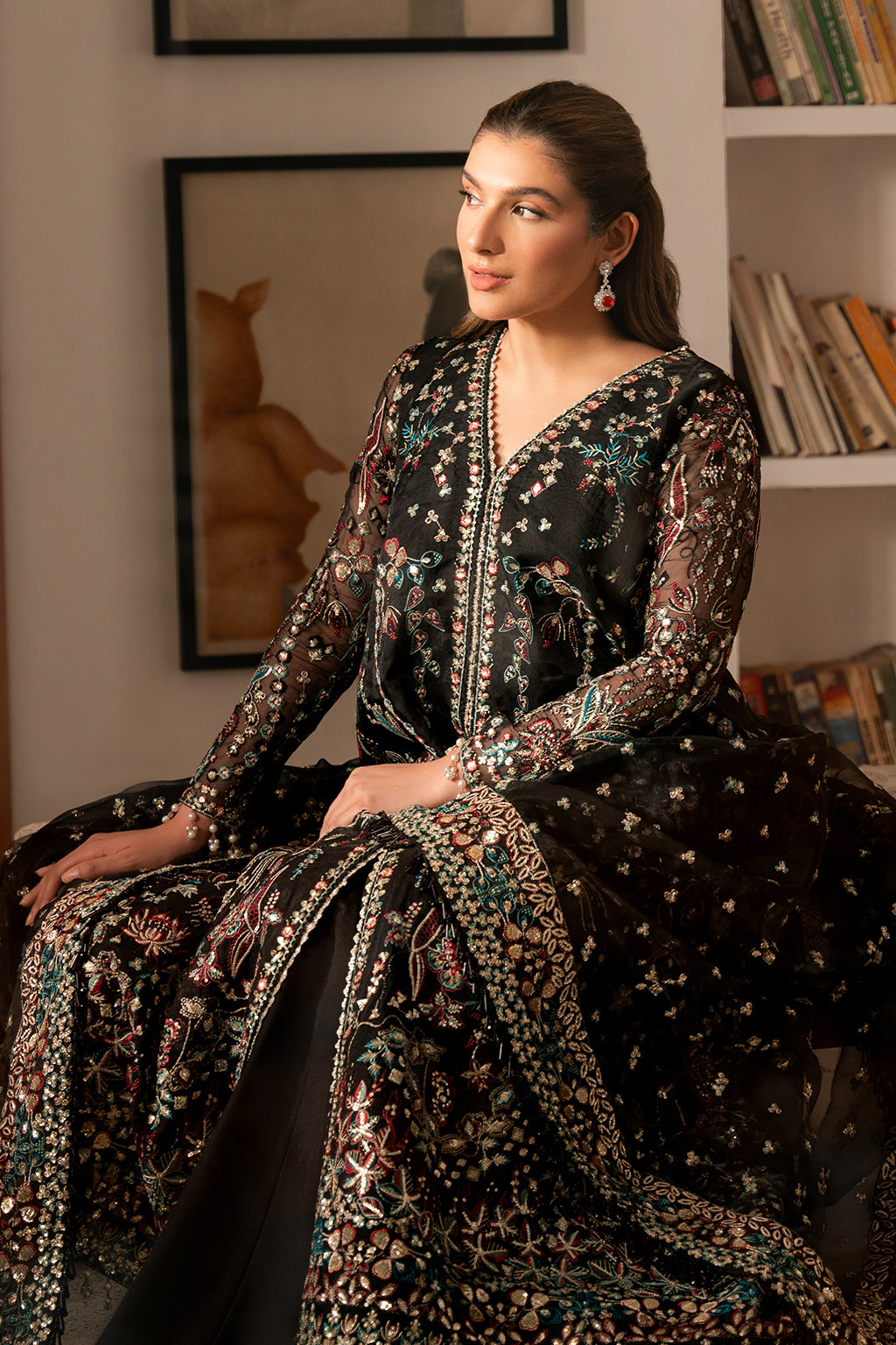 Ayzel | Solene Wedding Formals | Fleur Custom Size Black Organza