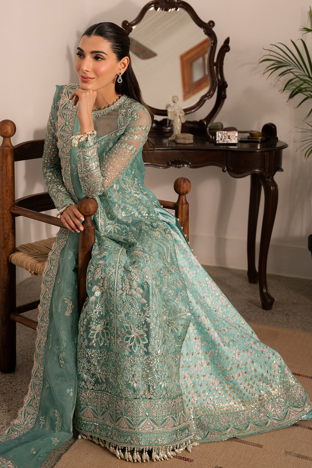 Ayzel | Solene Wedding Formals | Adela L Sea Green Organza