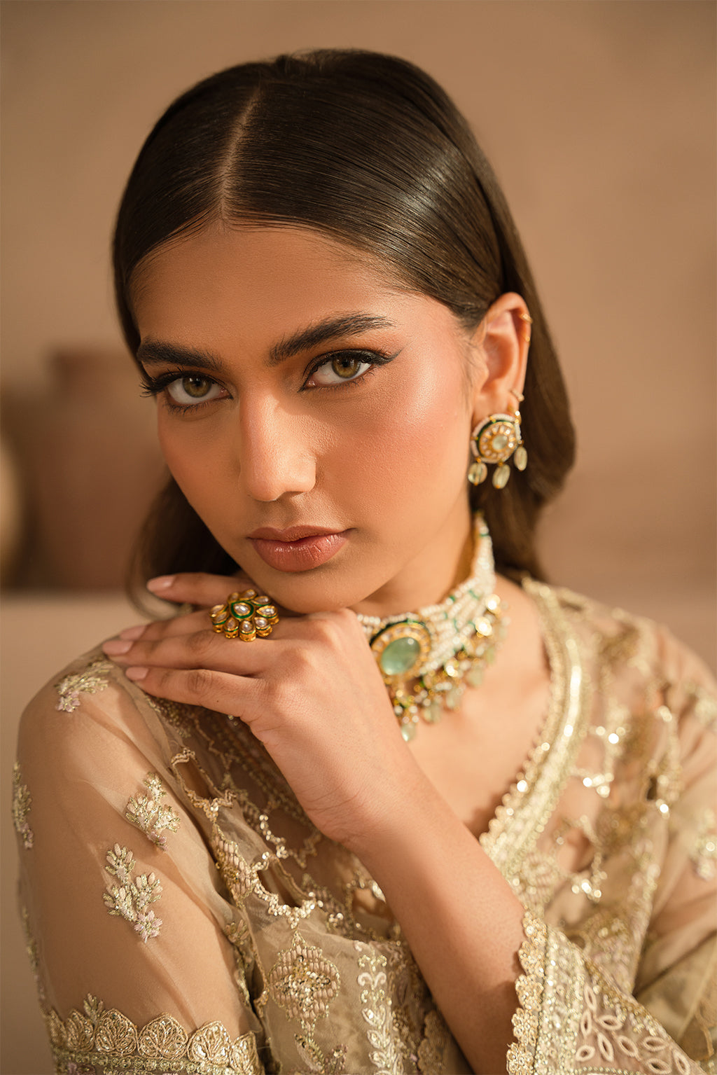 Ayzel | Panache Wedding Formals | Rusa M Beige Organza