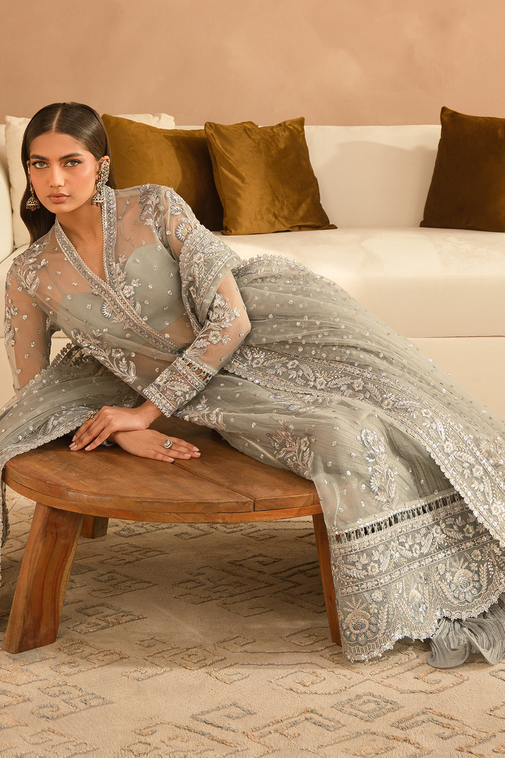 Ayzel | Panache Wedding Formals | Dasha Custom Size Gray Organza