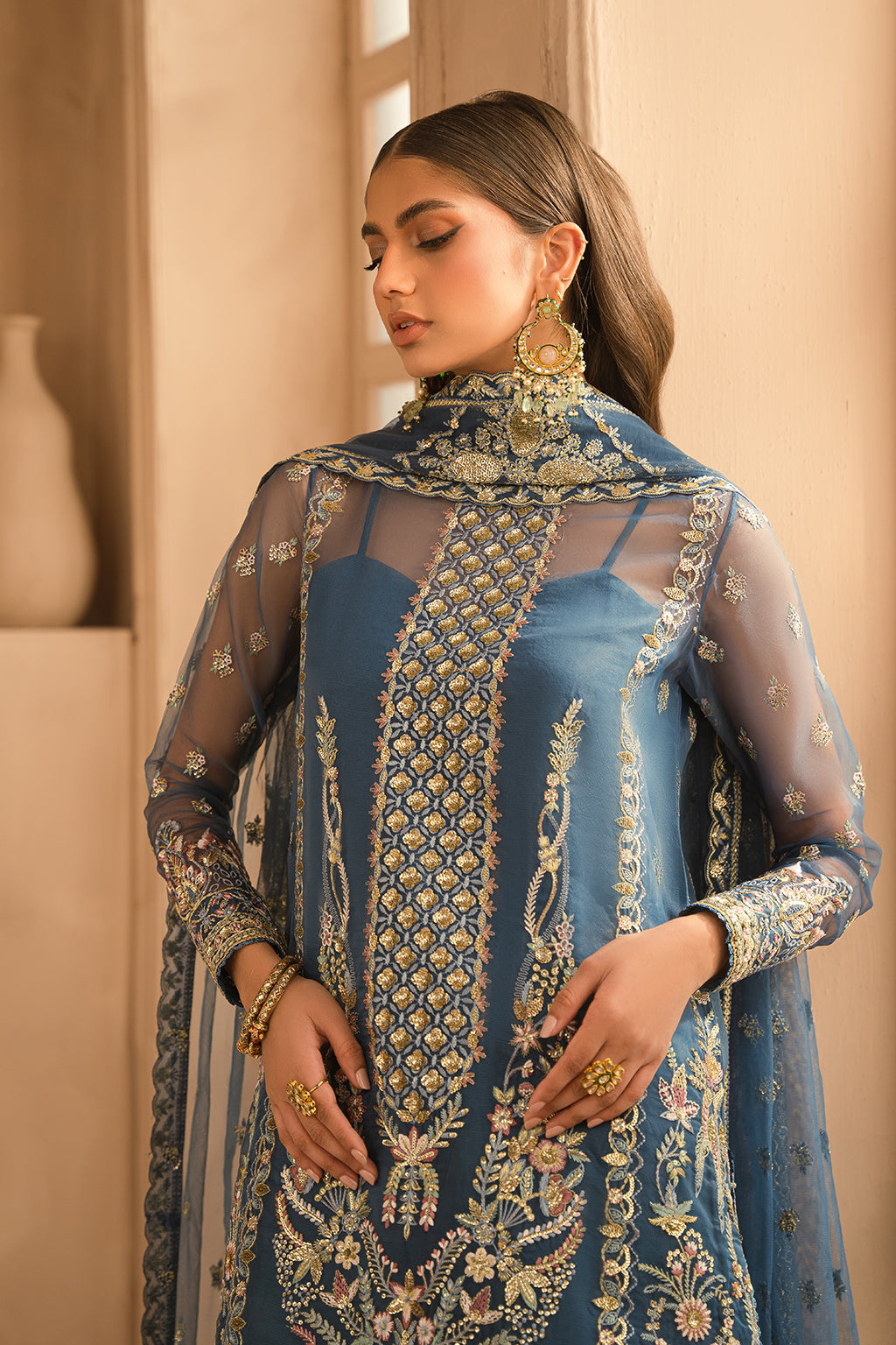 Ayzel | Panache Wedding Formals | Lara L Blue Gray Organza