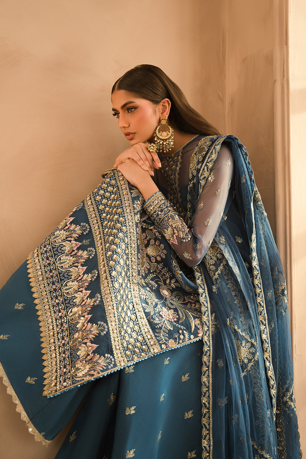 Ayzel | Panache Wedding Formals | Lara XL Blue Gray Organza