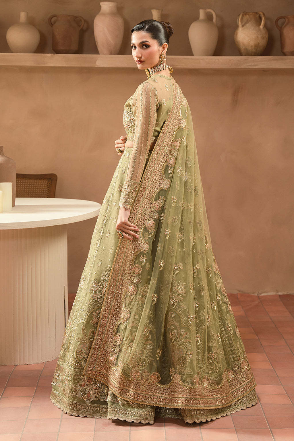 Ayzel | Panache Wedding Formals | Inessa XS Olive Green Organza