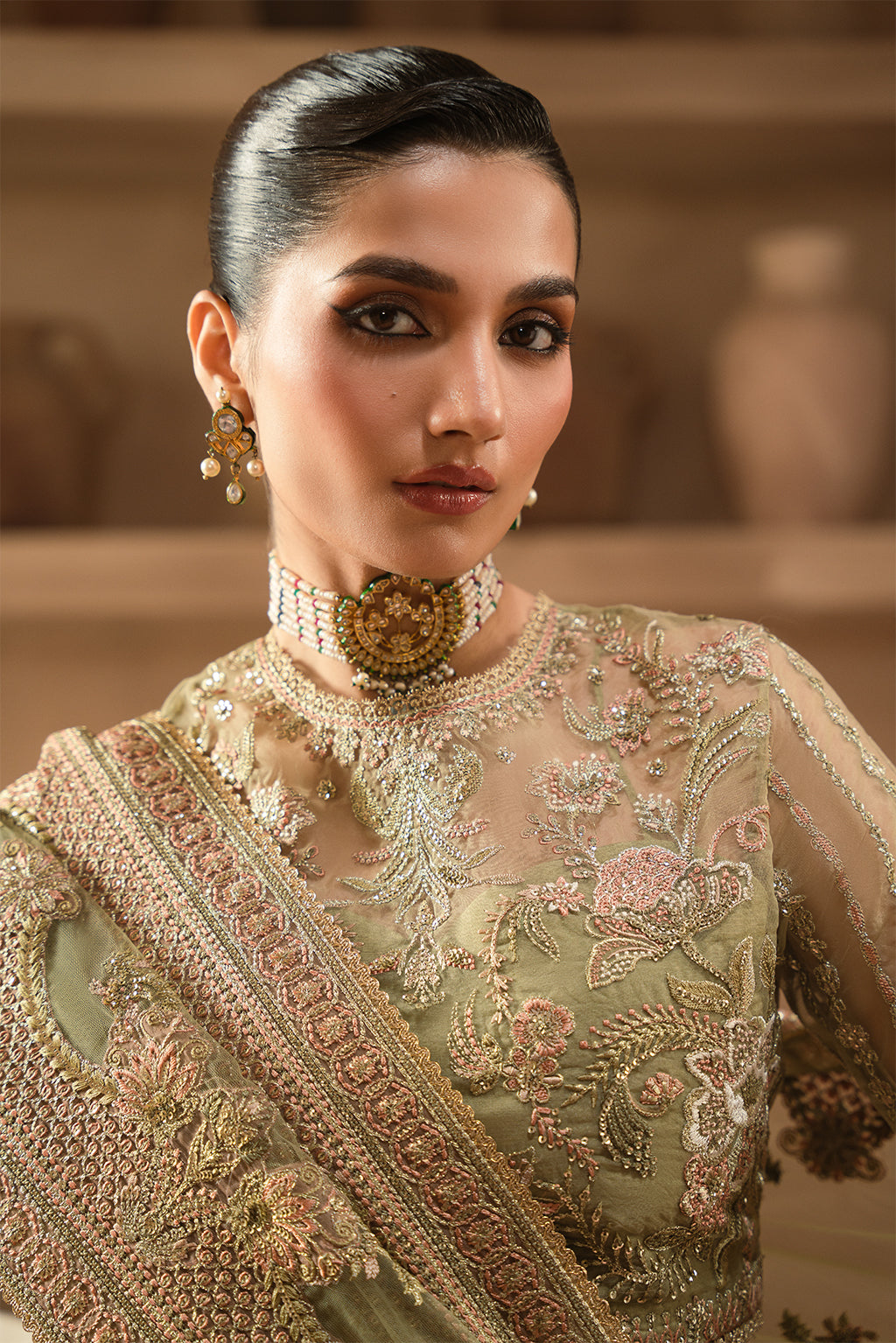 Ayzel | Panache Wedding Formals | Inessa M Olive Green Organza