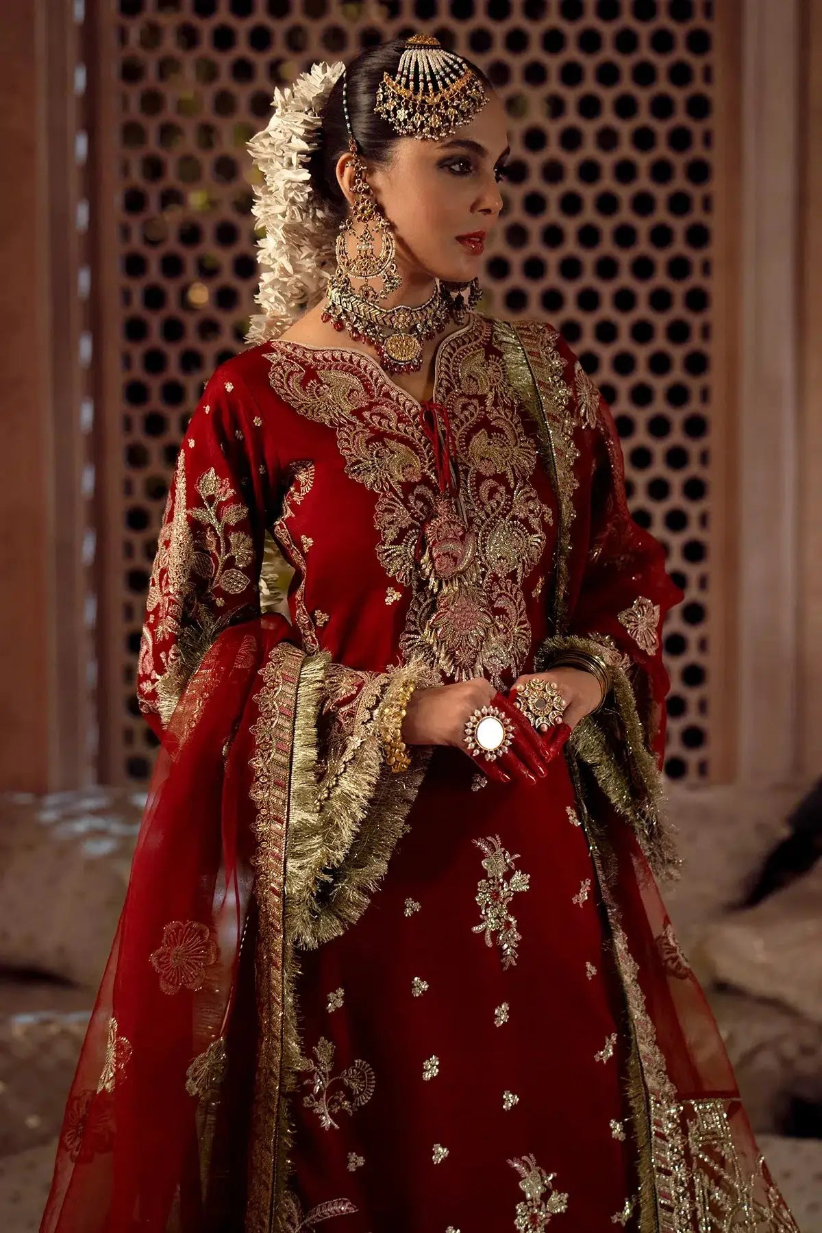 AJR Couture | Mushk The Silk Edit | Gulab - Pakistani Designer Dress - by AJR Couture | Type: Bridal - 100% Original at Saira Sultan