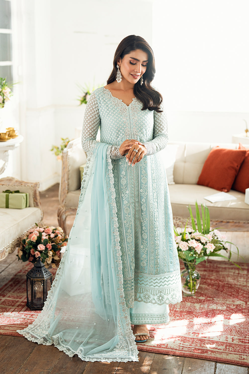 Azure | Vogue Formals | Azure Glow Custom Size Ice Blue Chiffon